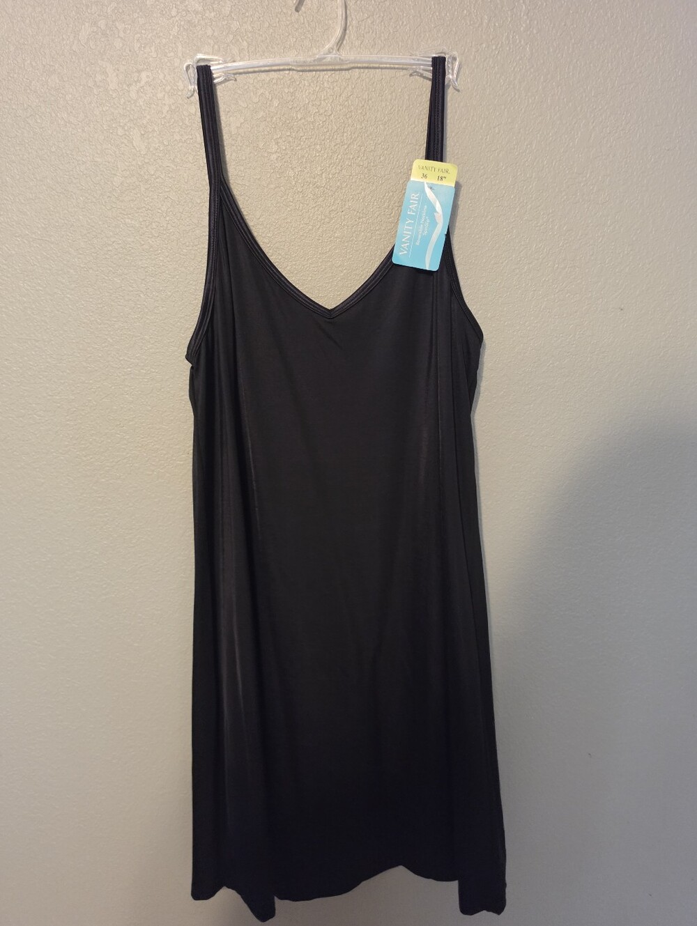 Vanity Fair Black Reversible Neckline Slip